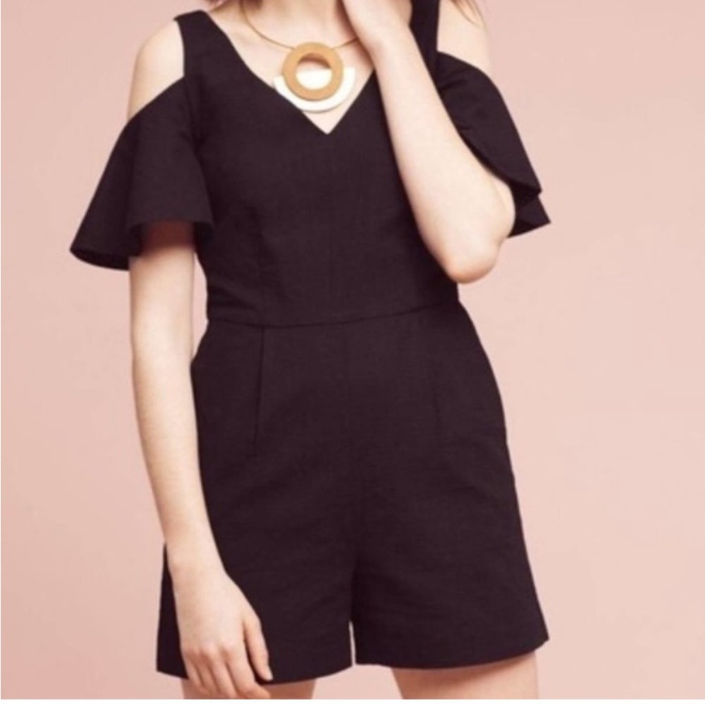 Anthropologie Elevenses Romper Black 6